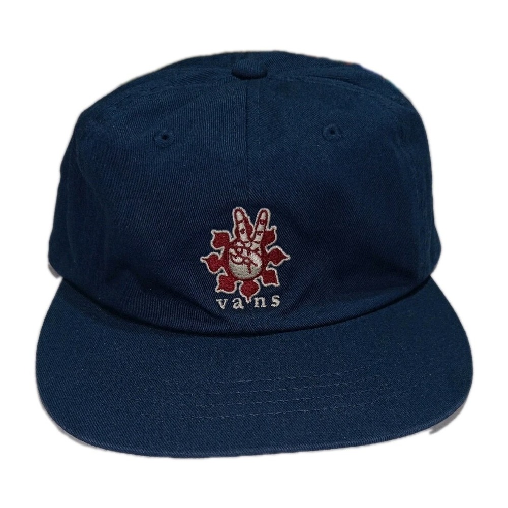 Vans Peace Sign Strapback Hat Navy Blue Skate Streetwear Adjustable Cap Mens